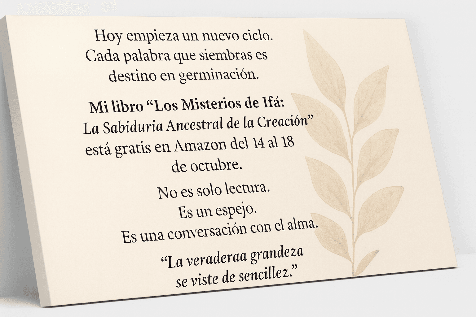Empieza el día con sabiduría, no con prisa.
Tu camino empieza con una palabra. Hoy, con Los Misterios de Ifá.